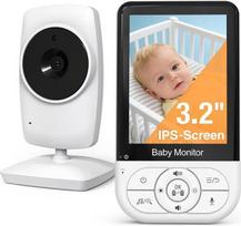 "Babystar" kūdikių monitorius su kamera ir garsu, 3,2 colių LCD kūdikių monitorius be "WiFi", dvipusis pokalbis, "Eco" režimas, automatinis naktinis matymas, temperatūros stebėjimas, lopšinės, priartinimas