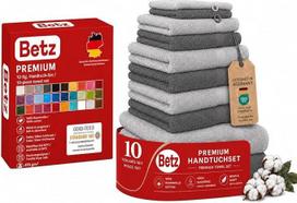 "Betz Premium" rankšluosčių rinkinys iš 10 dalių - 100 % medvilnė - "Oeko-Tex" sertifikatas - sugeria drėgmę ir yra minkštas - 470 g/m² - dušo rankšluosčiai, rankšluosčiai rankoms, rankšluosčiai svečiams ir skalbimo rankšluosčiai - antracito ir sidabro pi