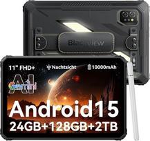 "Blackview Active 7" lauko planšetinis kompiuteris 11 colių atsparus planšetinis kompiuteris "Android 15", dvigubas 4G + 5G WiFi 45W 10000mAh "GeminiAI" 20MP naktinio matymo stovyklavietės šviesa 24GB RAM + 128GB ROM + 2TB TF NFC/PC režimas/GPS/OTG / su r