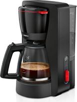 "Bosch MyMoment TKA3M133" filtruotas kavos aparatas, stiklinis 1,25 l talpos puodelis, 10-15 puodelių, 60 min. pašildymo funkcija, lašėjimo sustabdymo funkcija, pasukamas filtro laikiklis, kalkių šalinimo programa, 1200 W, matinės juodos spalvos