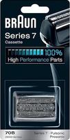 "Braun Series 7" skustuvo galvutė, atsarginė dalis vyriškiems elektriniams skustuvams, pagaminta Vokietijoje, 70B, juoda, 1 pakuotė