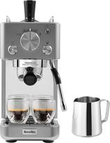 "Breville Barista" espreso aparatas "Slimline" | Integruotas pieno putotuvas | Kompaktiškas kavos aparatas kapuččinui, latte ir kt. | 15 barų siurblys | Sidabrinis [VCF185X]