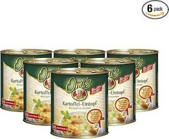 "Buss Ready Meals" - "Omi's Classic" konservuoti bulvių troškiniai, tradicinė sriuba su šonine ir dešrelėmis, konservai mikrobangų krosnelėje, ilgo galiojimo laiko, 6 x 800 g