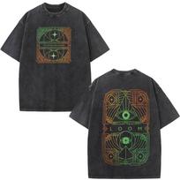 Imagine Dragons Loom World Tour Vintage Washed T Shirt Rock Band Tshirt Unisex Women Aesthetic Trendy Cotton Short Sleeve T Shirt S