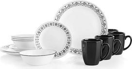 "Corelle Cusco" 16 dalių indų rinkinys 4 asmenims, juodas