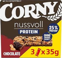 "Corny Nutful Protein Chocolate" | Riešutų batonėlis ir baltymų batonėlis be pridėtinio cukraus | Su 38 % riešutų ir 25 % baltymų | 3 x 35 g