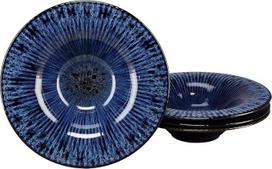 "CreaTable", 24977 "Allegra Magic Blue" serijos 4 dalių indų rinkinys 4 asmenims, akmens masės makaronų lėkštė, tinkama plauti indaplovėje ir mikrobangų krosnelėje, pagaminta Europoje