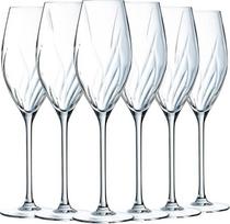 "Cristal d'Arques Paris" - "Swirly Collection" - 6 fleitos 24 cl - Pagaminta Prancūzijoje - sustiprinta pakuotė