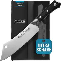 "Cutluxe" virėjo peilis ir pjaustymo peilis - 20 cm aštrus virtuvinis peilis, virtuvinis kirvukas - visiškai kniedės ir ergonomiškos rankenos dizainas - "Artisan" serija
