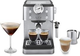 "De'Longhi Classic EM450.M Portafilter" kavos aparatas, espreso aparatas su profesionaliu pieno putotuvu, metalinis korpusas, 15 barų, 1,7 l vandens rezervuaras, nerūdijantis plienas / metalas