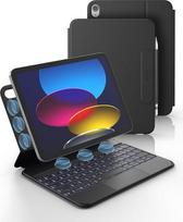 "Dexnor" dėklas su klaviatūra, skirtas "iPad A16" 11 kartos / 10 kartos (11/10,9 colio, 2025/2022), magnetinis itin plonas nuimamas dėklas su "Multi-Touch Trackpad" apšvietimo rašiklio laikikliu, QWERTZ, juodas