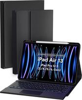 "Doohoeek" dėklas su klaviatūra, skirtas "iPad Air 13" 2026(M4)/2025(M3)/2024(M2), "iPad Pro" 12,9 colių 6/5/4/3 kartos, "Bluetooth" belaidė apšviečiama klaviatūra su "Multi-Touch Trackpad", QWERTZ