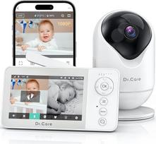 "Dr.Care VistaView Lite RB" išmanusis WLAN kūdikių monitorius su kamera - 4 colių 720P padalytas ekranas, 1080P kamera, programėlės valdymas, naktinis matymas, 2500 mAh nuimamas akumuliatorius, dvipusis garsas, judesio signalizacija