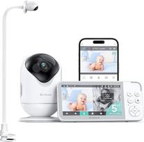 "Dr.Care VistaView" išmanusis WLAN kūdikių monitorius su kamera ir laikikliu, 5 colių 1080P HD, 2K kamera, programėlės valdymas, judesio ir verksmo signalas, naktinis matymas, 5000 mAh, dvipusis garsas, 390 m atstumas