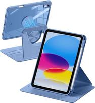 "drivego 360" besisukantis dėklas "iPad" (A16) 11 kartos 11 colių 2025, "iPad" 10 kartos 10,9 colių 2022, magnetinis nuimamas dėklas su rašiklio laikikliu, kieto kompiuterio permatoma nugarėlė, mėlynas