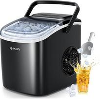 "ecozy" mažas ledo kubelių aparatas, savaime išsivalantis ledo gamintojas, 2 ledo kubelių dydžiai, 9 kubeliai, paruošiami per 6 minutes, 12 kg/24H kastuvėlis ir krepšys virtuvei, biurui, barui, vakarėliui