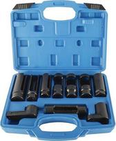 "FreeTec" 10 dalių lambda jutiklio raktų rinkinys, 22 mm, 27 mm, 29 mm lambda jutiklio lizdas, 1/2 colio 3/8 colio lambda zondo įrankių rinkinys, raktų veržliarakčių rinkinys, skirtas lambda jutiklio išmontavimui automobilyje