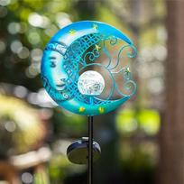 "Gadgy Solar Garden Stake Moon" - vandeniui atsparus LED saulės šviesos diodas, skirtas naudoti lauke - dekoratyvinis mėnulio šviestuvas sodui, terasai ir balkonui - tvarus lauko apšvietimas
