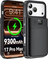 "GagaKing" baterijos dėklas "iPhone 17 Pro Max", 9300 mAh 20 W baterijos dėklas, mobiliojo telefono dėklas su "Power Bank", įkrovimo dėklas, baterijos dėklas "iPhone 17 Pro Max" (6,9 colio)