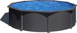 "Gre Pool KIT350GY" - apvalus plieninis antžeminis baseinas su antracito spalvos nuimamu sodo baseinu 350 x 120 cm