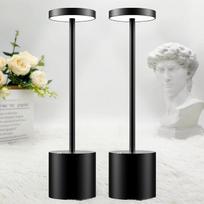 "Hapfish" 2 LED stalinės lempos, belaidės, 5000 mAh baterija, reguliuojamo ryškumo stalinė lempa, aliuminis, 3 spalvų temperatūros, įkraunamos lietimui jautrios stalinės lempos, skirtos patalpoms viduje, lauke, prie lovos, valgomojo stalo, bare, terasoje