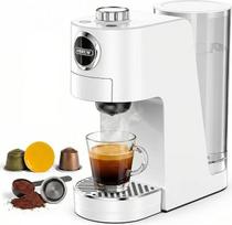 "HIBREW H3C 3-in-1" kapsulinis kavos aparatas - suderinamas su 2 kavos kapsulėmis ir espreso milteliais, gamina šaltą kavą, espresą, kapučino, ilgas juodas, viešbučio virtuvės kavos aparatas (juodas) (baltas)