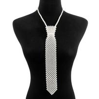 Choker Crystal Neck Tie Clothing Tie Necklace Clavicle Chain  Girls balta