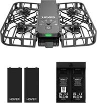 "HOVERAir X1" dronas su kamera, savarankiškai skraidantis kameros dronas su "Follow Me" režimu, kišeninis mini dronas, HDR vaizdo įrašymas, išmanūs skrydžio maršrutai, laisvų rankų valdymas, juodas (Combo Plus)