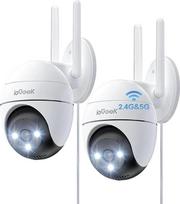 "ieGeek" 2K lauko "WiFi" stebėjimo kamera, "PTZ" lauko IP stebėjimo kamera, "WiFi" kupolo kamera su spalvotu naktiniu matymu, judesio aptikimo funkcija, žmogaus judesio jutikliu, dvipusiu garsu (2 vnt.)