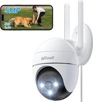 "ieGeek" 5MP "WiFi" 2,4/5GHz išorinė "WiFi" kamera, 360°PTZ apsaugos kamera, "WiFi" apsaugos kamera, spalvoto naktinio matymo 15 m, PIR aptikimo, garsinio ir ryškaus signalo funkcija