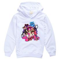 A4039 Kids Girls Rumi Zoey Mira Huntrix Printed Casual Long Sleeves Hoodie 100cm balta