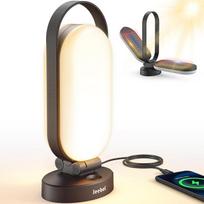 "Jeebel" saulės stovyklavimo lempa, LED saulės stovyklavimo žibintas su 5000 mAh avariniu įkrovikliu, 4 režimai, reguliuojamas apšvietimas, IP55, palapinės lempa ir saulės šviesa lauke, kai nutrūksta elektros tiekimas, žygiai, avarinės situacijos (juoda)