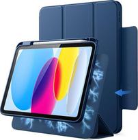 "JETech" magnetinis nuimamas dėklas "iPad" (A16) 11/10 kartos (2025/2022) su rašiklio laikikliu, nuimamu besisukančiu permatomu dangteliu, portreto/landšafto stovu (Navy)