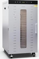 "Klarstein" dehidratorius - 2000 W dehidratorius, 24 nerūdijančio plieno lentynos, 30-90 °C, 24 valandų laikmatis, 3 ventiliatoriai, 50-55 dB, idealiai tinka vaisiams, daržovėms, mėsai ir žolelėms, sidabrinės spalvos