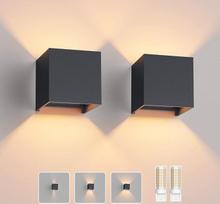 "Klighten" 2 x lauko šviestuvas su keičiama G9 LED lempa, šilta balta spalva, 3000 K, aliuminio LED sieninis šviestuvas, vidaus/ lauko reguliuojamas šviesos kampas, lauko sieniniai šviestuvai svetainei, sodui, antracitas