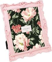 "Laura Ashley" puošnus rankų darbo dervos nuotraukų rėmelis su laikikliu ir kabliukais stalviršiui ir sienai Dekoratyvinis gėlių dizainas Namų dekoro nuotraukų galerija 8x10 colių rožinis