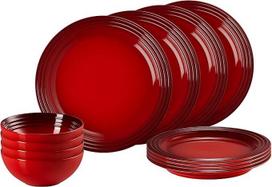 "Le Creuset" 79351000607081 12 dalių akmeninių indų rinkinys, vyšninės raudonos spalvos