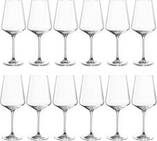 "LEONARDO HOME Puccini" vyno taurės, 12 taurių rinkinys, tinkamos plauti indaplovėje, 6 raudonojo vyno taurės 750 ml, 6 baltojo vyno taurės 560 ml, vyno taurės su ištemptu koteliu