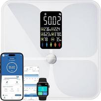 "Lepulse Lescale F4" kūno riebalų svarstyklės su kūno riebalų ir raumenų masės analize, asmeninės svarstyklės su kūno riebalų analize, kūno analizės svarstyklės, itin tikslios kūno svarstyklės, didelis ekranas, 22 kūno matavimai, baltos spalvos