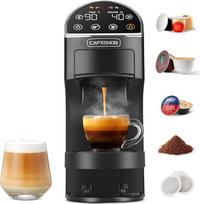 "Magician2" 5-in-1 kapsulių aparatas Nespresso, Dolce Gusto, Lavazza A Modo Mio, ESE 44 Pad ir kavos milteliams, 20 barų, 1400 W, 0,82 l, LED ekranas, espreso aparatas | Kavos aparatas namams ir