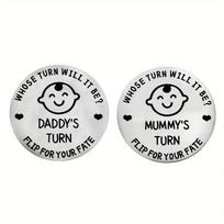 Baby Funny Shower GiftsNew Parents Decision Coin  Diy Sunflower Greeting Card Baby Pregnancy Gift For First Time Mommy Daddy