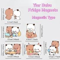 Anime Cute Bubu Dudu Fridge Magnets Cute Kawaii Panda Yier Refrigerator Magnets Sticker Home Decor Sticker Creative Home Accessories