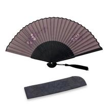 silk fan from a kimono shop Takehisa Yumeji fan with lace perfect for [Acacia Style] High-quality Ladies' case/boxed, gifting! (momo23Y-2BK)