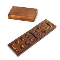 Mancala Ancient African Chess Set Essential Board Game Quality Wood Spectacular Stone Granules Family Fun Party Game For Kids