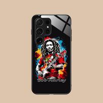 Reggae Bob Marley dėklas telefonui Samsung Galaxy S26 S25 S24 S23 S22 S21 S20 Note20 Plus FE Ultra Stiklinis Spalvotas Dangtelis Dangtelis Galaxy S21 5G black
