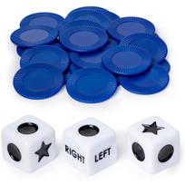 Left 27Pcs Right Center Dice Game Set – 3 Dice + 24 Chips Fun Interactive Party Game For Family Picnic  Outdoor Activities