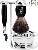 "MÜHLE Vivo" serijos skutimosi rinkinys su dubenėliu, juodas pluoštas, suderinamas su "Gillette" peiliukais, aukštos kokybės juoda derva