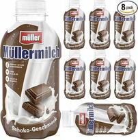 "Müller Milk Chocolate Flavour Milk Chocolate Flavour Chocolate Milk" (vienkartinis) 400 ml x 8 buteliukai su "Pufai Grocery" [šviežumo garantija]