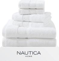"Nautica" vonios rankšluosčiai, itin gerai sugeriantys ir atsparūs blukimui, "Oeko-Tex" sertifikuoti vonios kambario reikmenys (Ocean White, 6 vnt.)