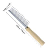 Dog Grooming Equipment Pet Hair Remover Cat Hair Comb Wooden Handle Cat Comb Smooth Hair Dog Brush Dog Accessories